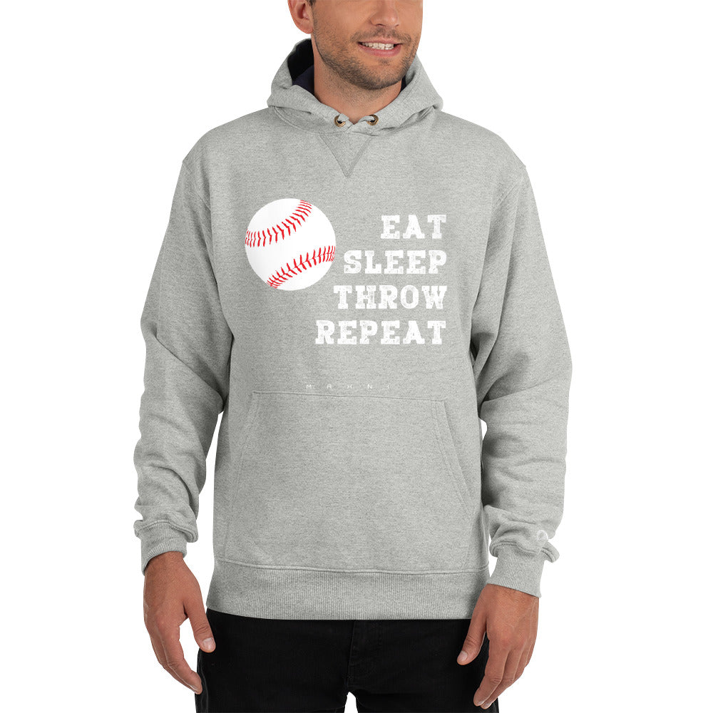 Eat Sleep Throw Repeat - Baseball - Champion Hoodie